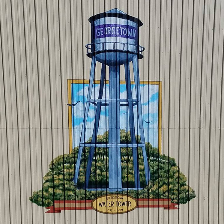 Older water tower Georgetown 1933 to 2009